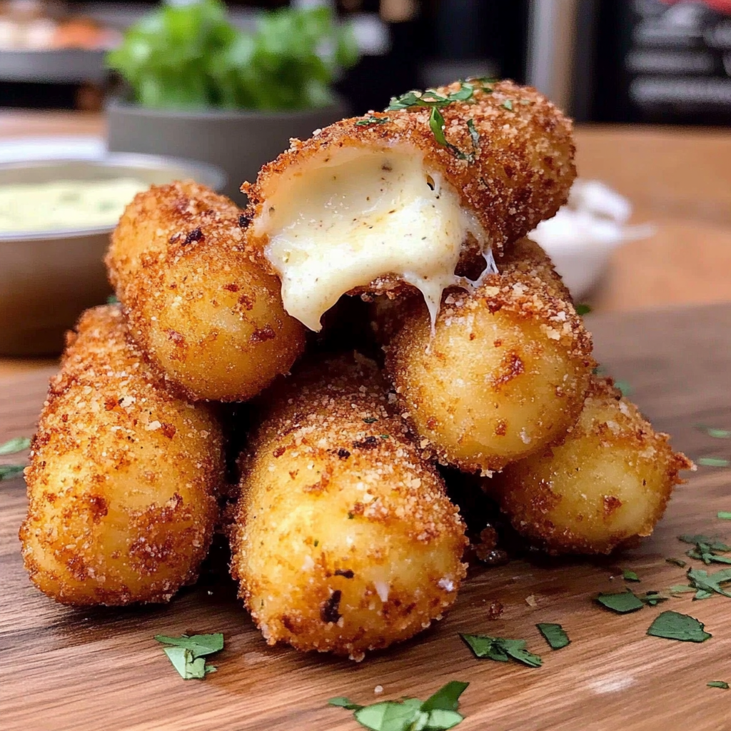Recipe preparation for Nashville Hot Mozzarella Sticks
