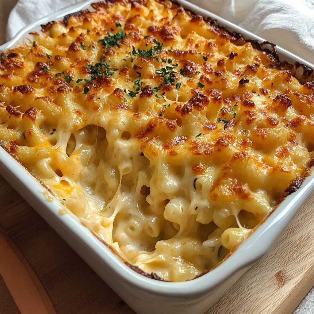 Recipe preparation for Three Cheese Macaroni and Cheese