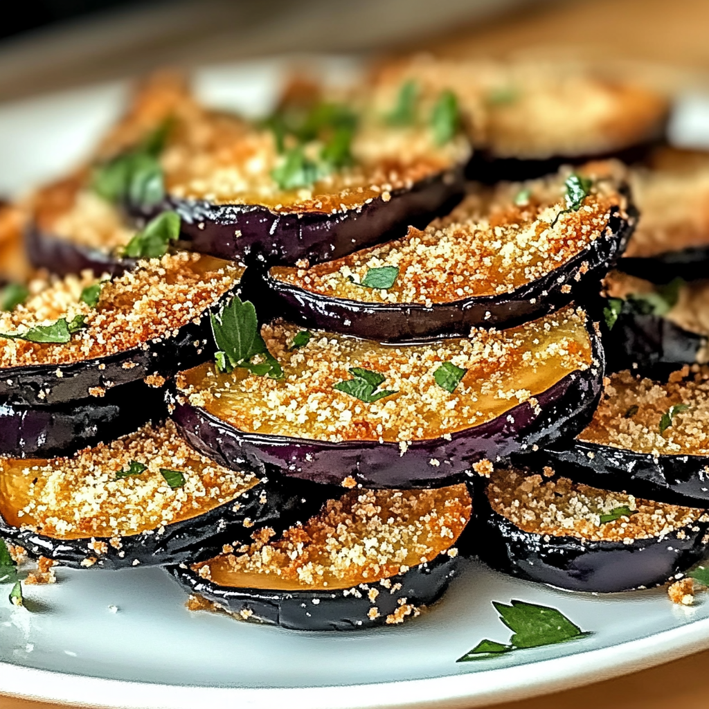 Recipe preparation for Crispy Baked Eggplant