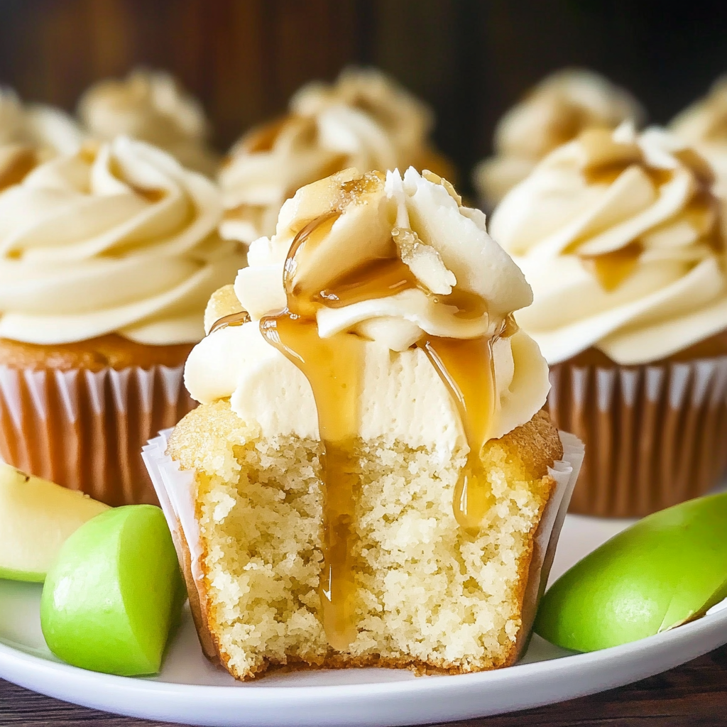 Recipe preparation for Caramel Apple Cupcakes