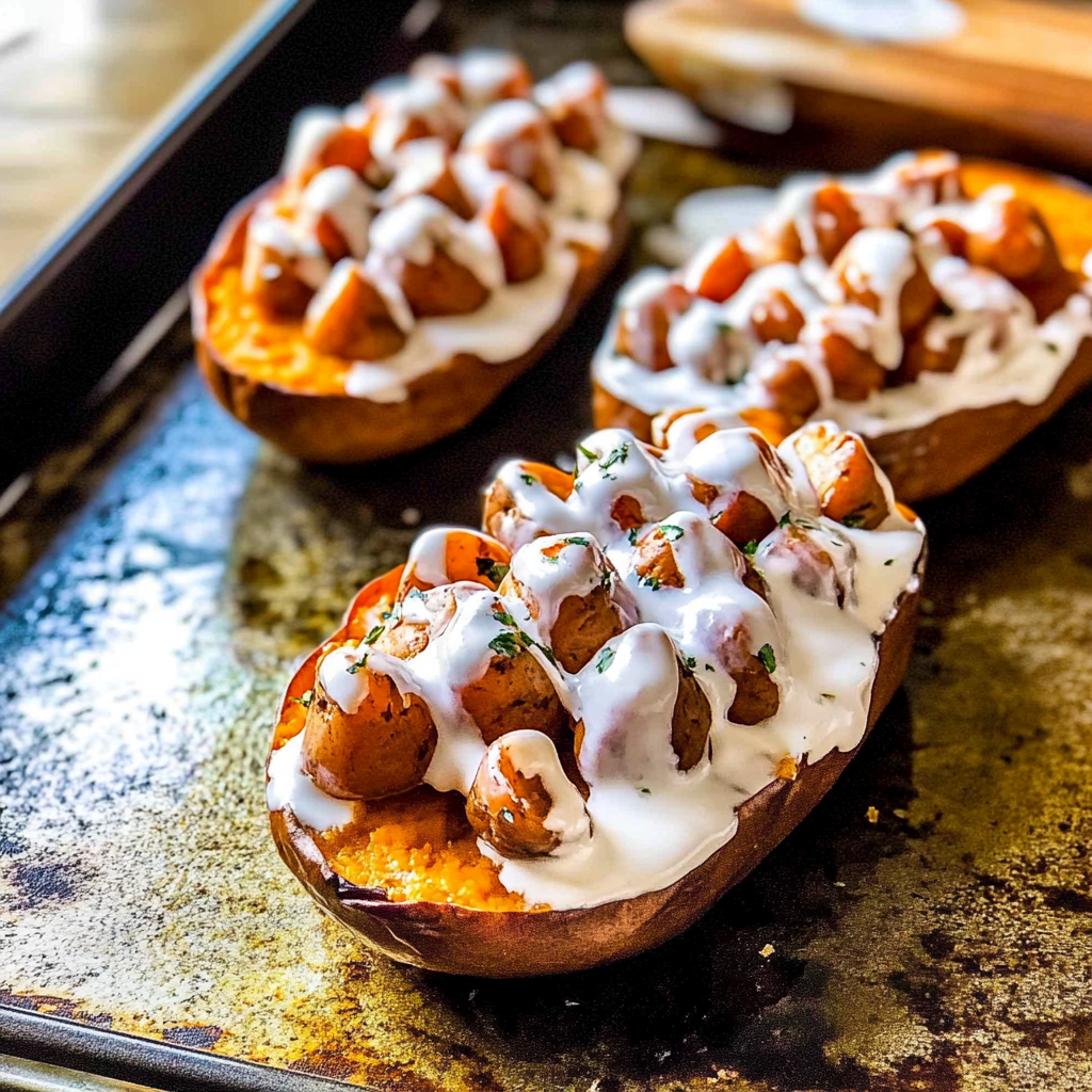 Recipe preparation for Twice Baked Candied Sweet Potatoes