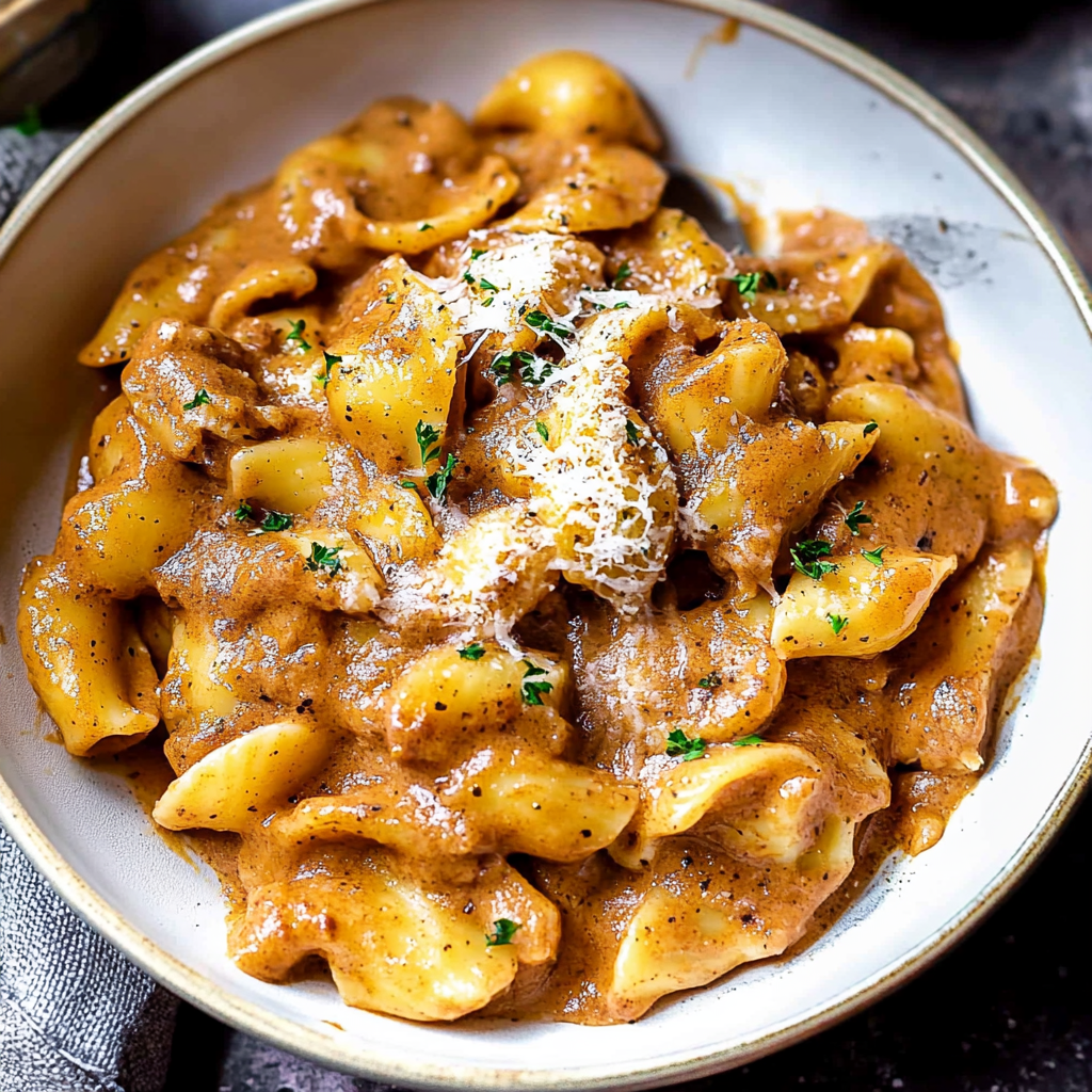 Recipe preparation for One Pot French Onion Pasta