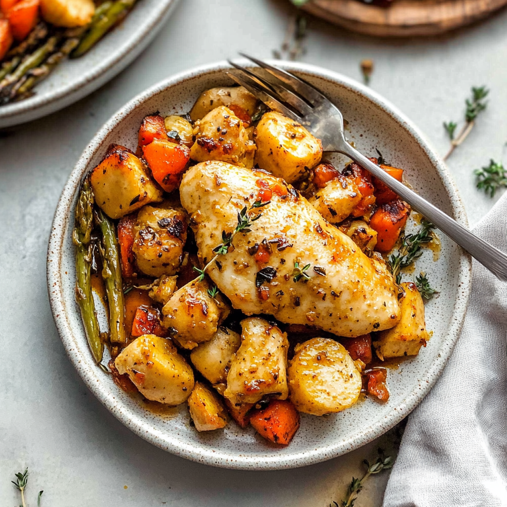 Recipe preparation for Sheet Pan Honey Mustard Chicken