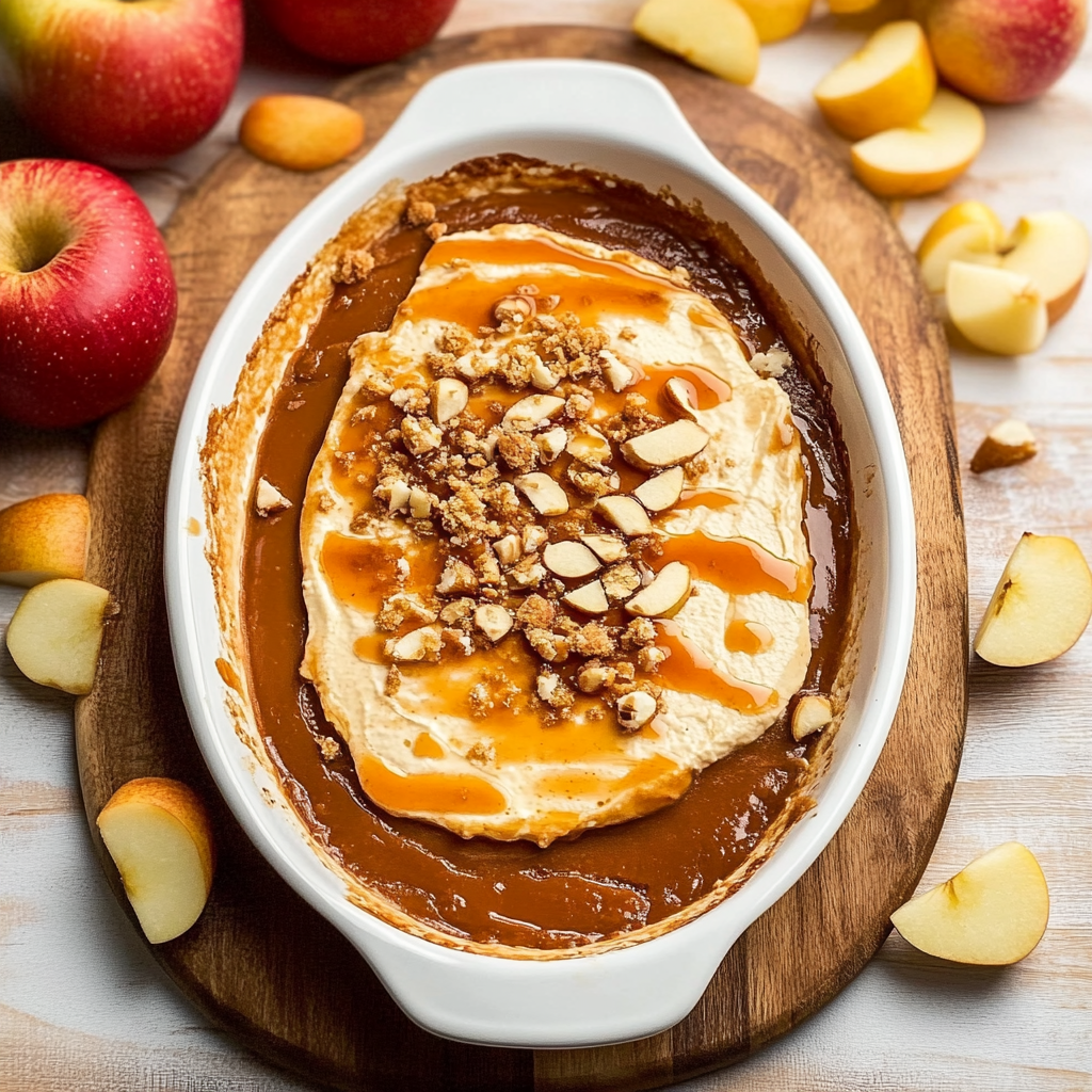 Recipe preparation for Caramel Apple Cheesecake Dip