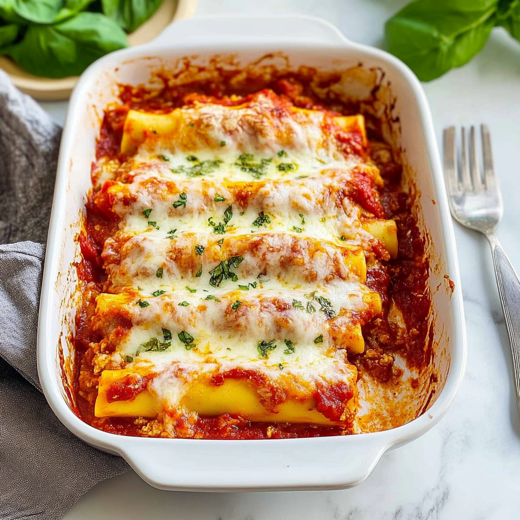 Recipe preparation for Manicotti