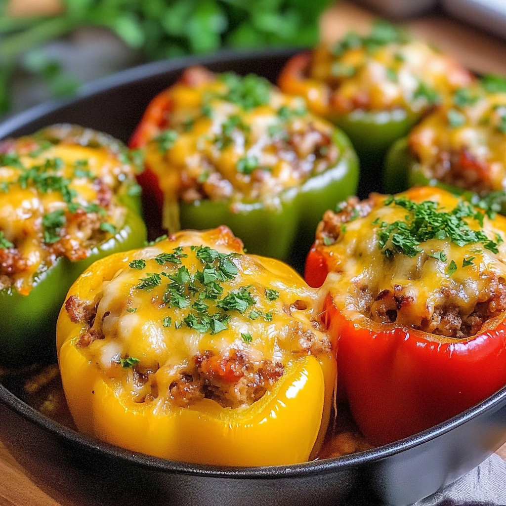 Recipe preparation for Stuffed Bell Peppers