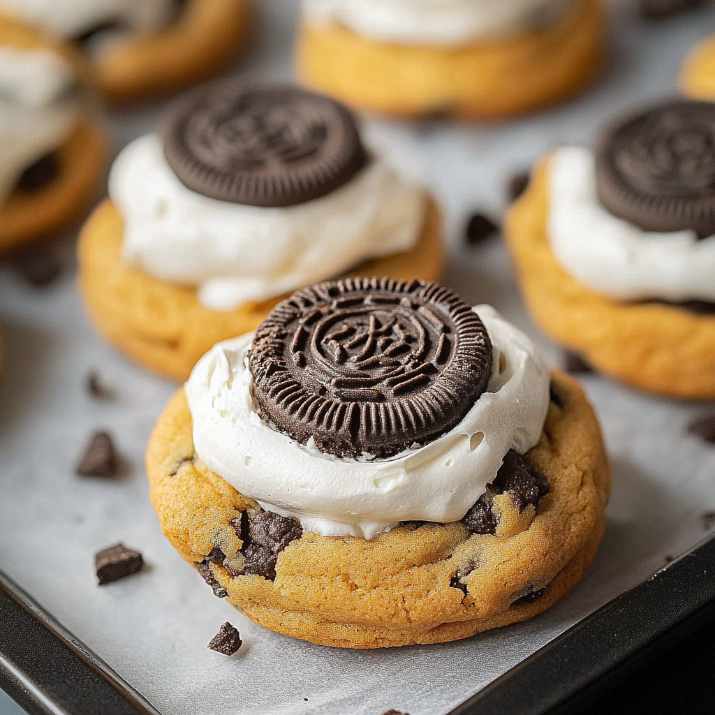 Recipe preparation for Oreo S’mores Cookies