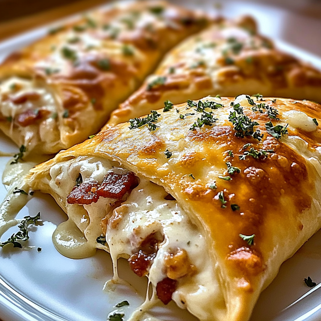 Recipe preparation for Chicken Bacon Ranch Calzone