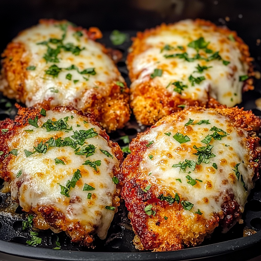 Recipe preparation for Air Fryer Chicken Parmesan
