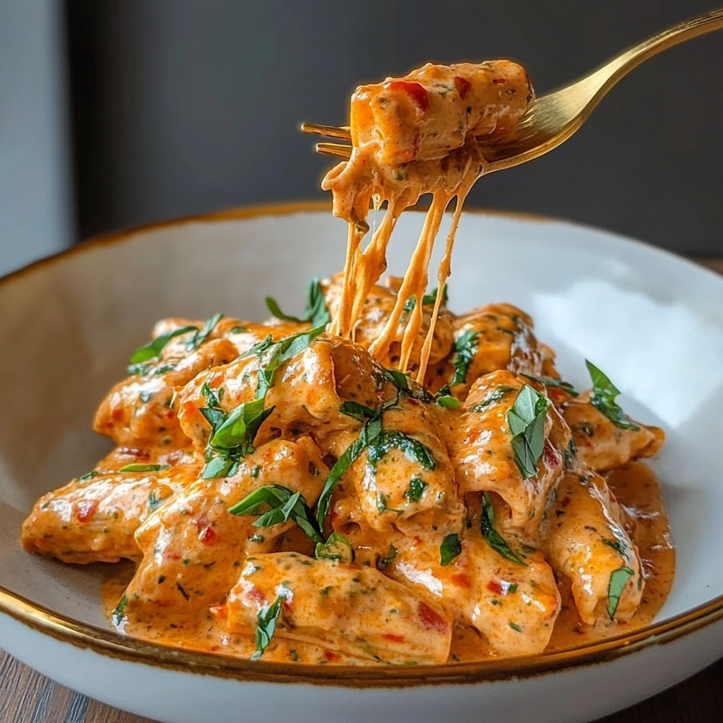 Recipe preparation for Creamy Tomato Garlic Pasta