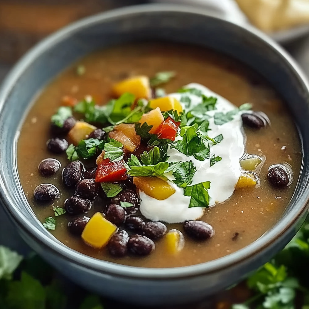 Recipe preparation for Black Bean Soup