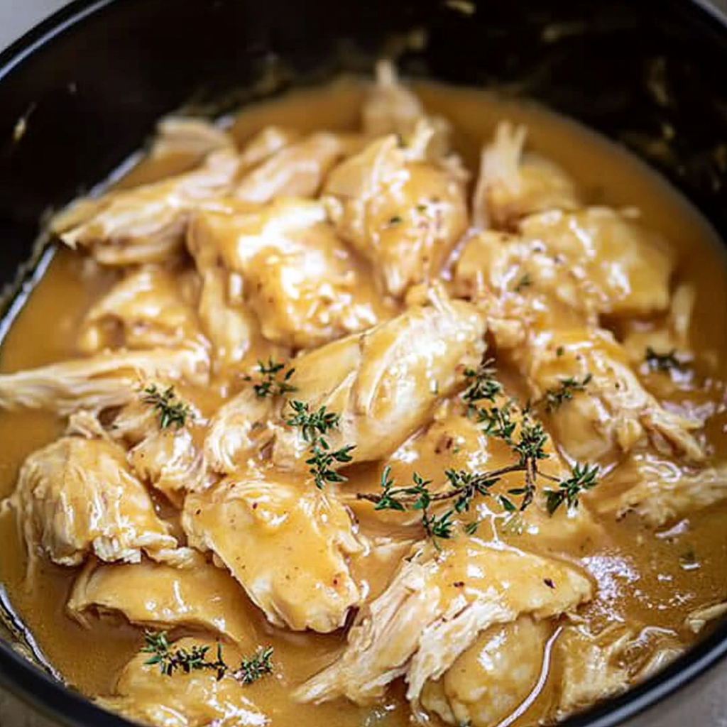 Recipe preparation for Crockpot Chicken and Gravy