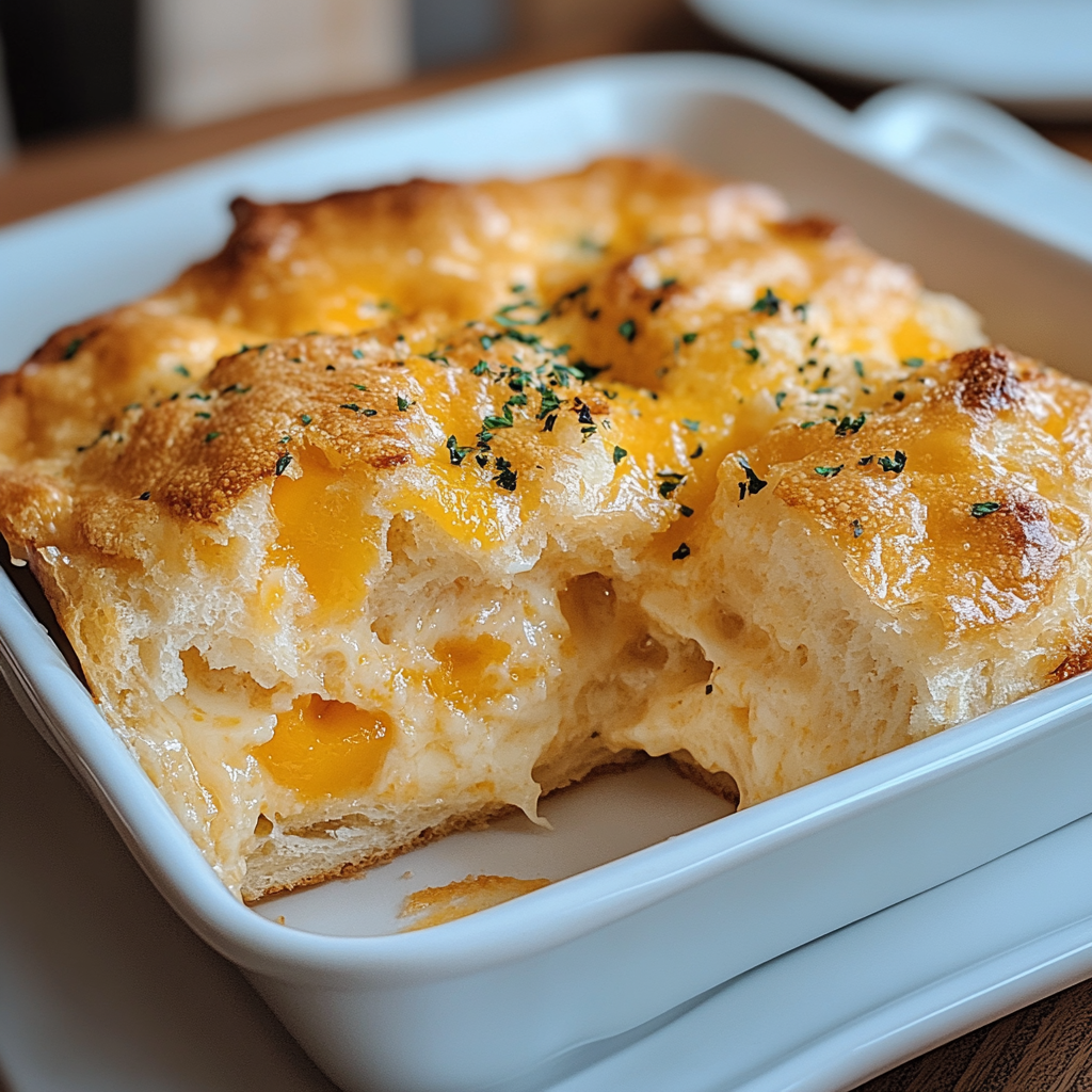 Recipe preparation for Cheddar Bay Biscuit Egg Breakfast Casserole