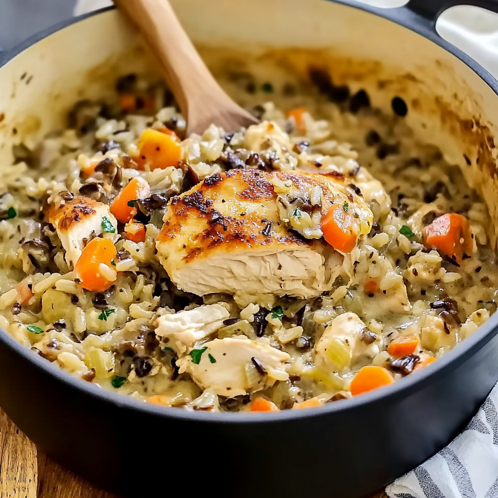 Recipe preparation for Chicken Wild Rice Casserole
