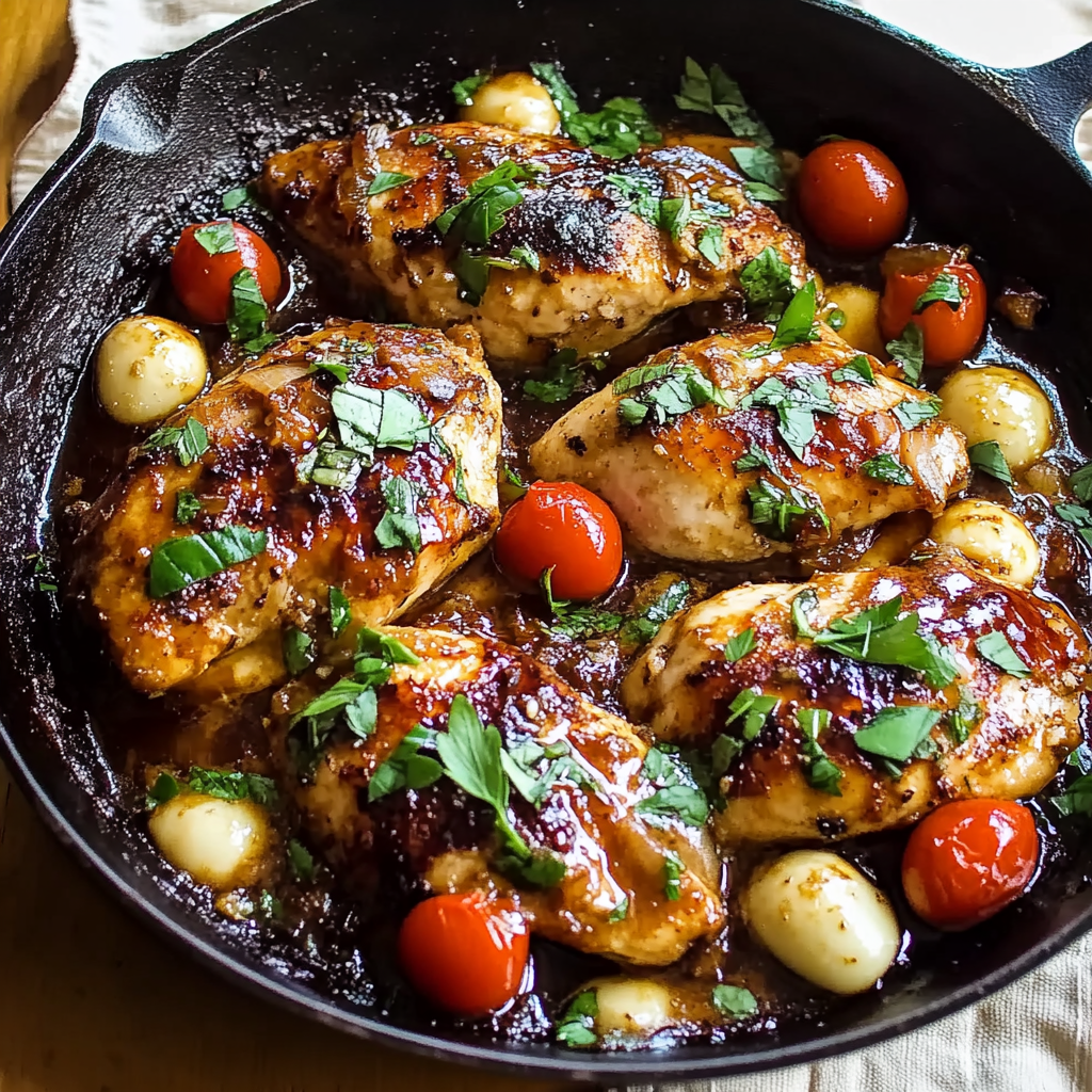 Recipe preparation for One Pan Balsamic Chicken