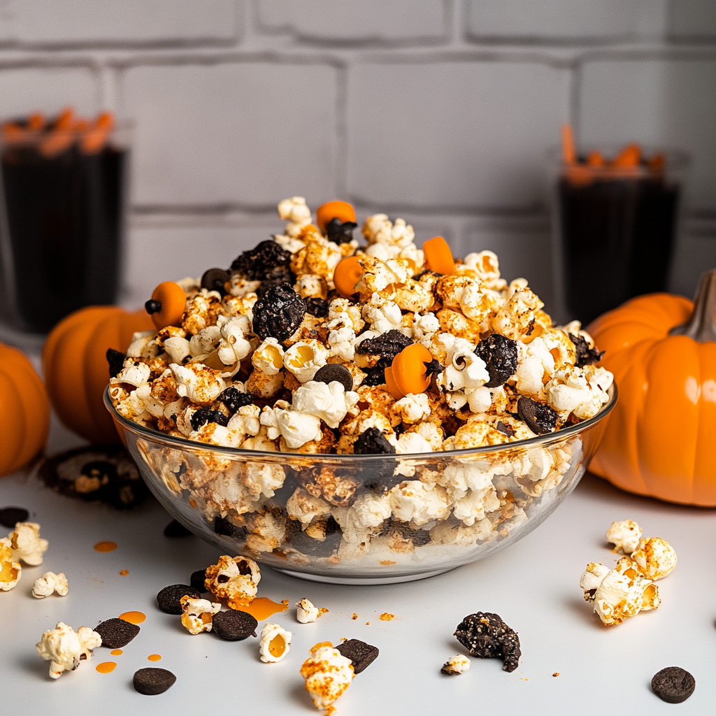 Recipe preparation for Easy Halloween Popcorn