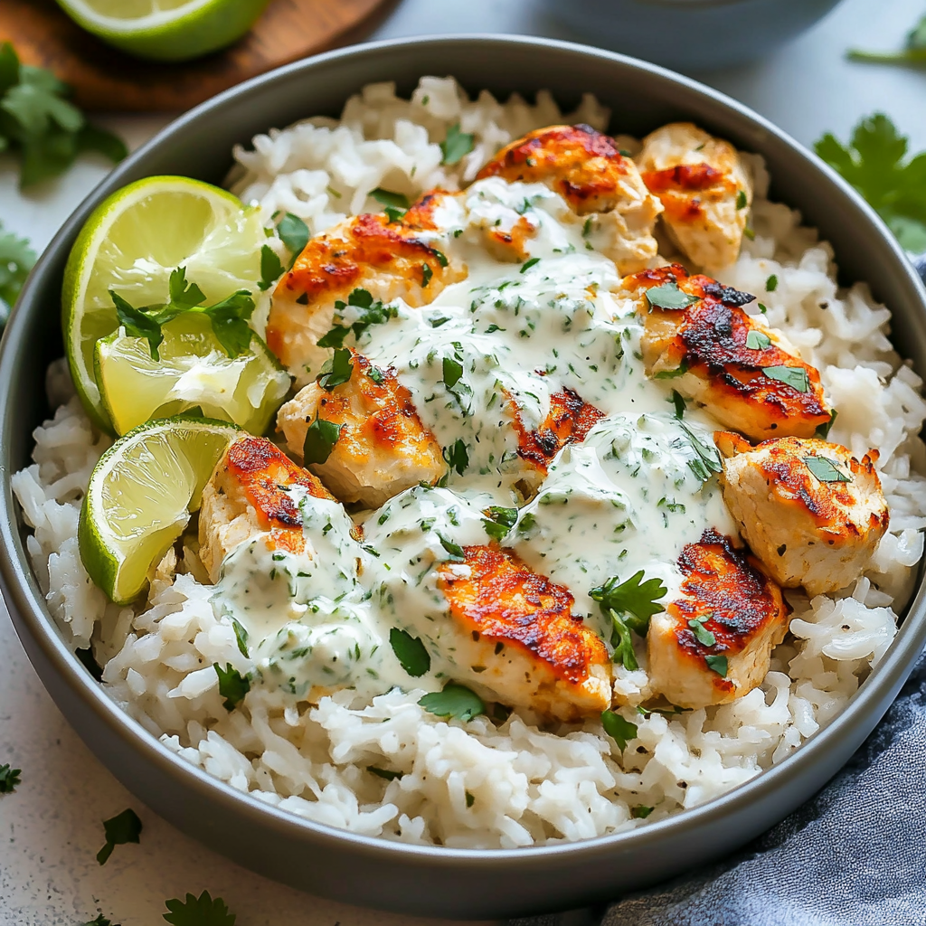 Recipe preparation for Dump-and-Bake Chicken Tzatziki with Rice Recipe