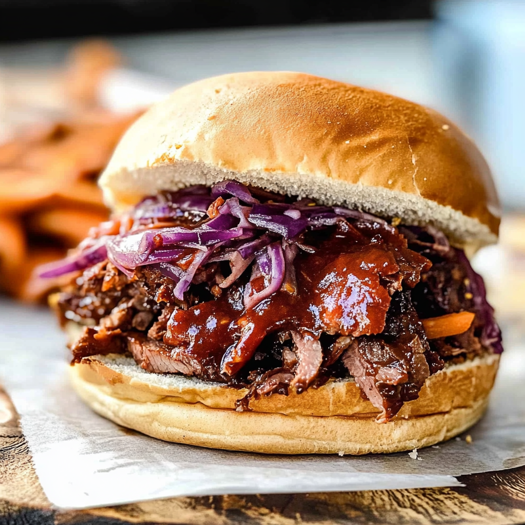 Recipe preparation for BBQ Brisket Sandwich