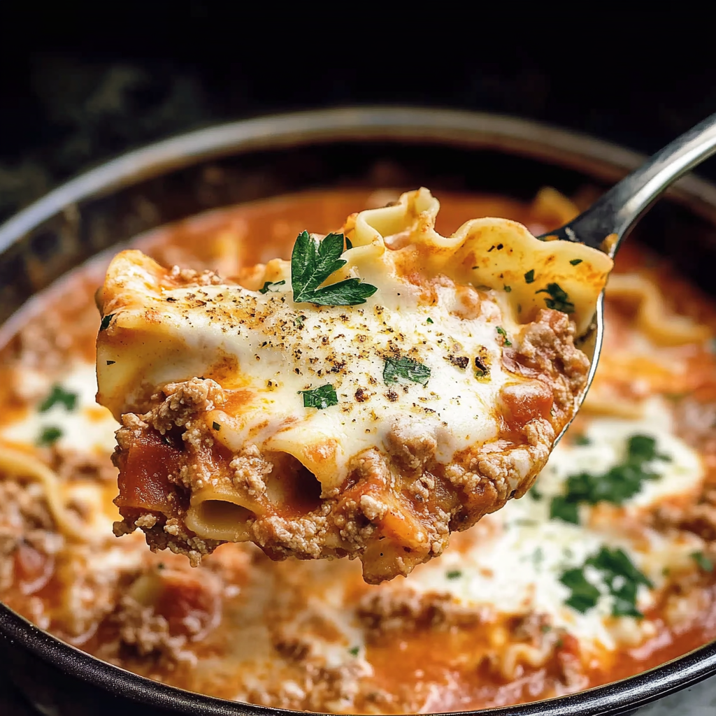 Recipe preparation for Instant Pot Lasagna Soup