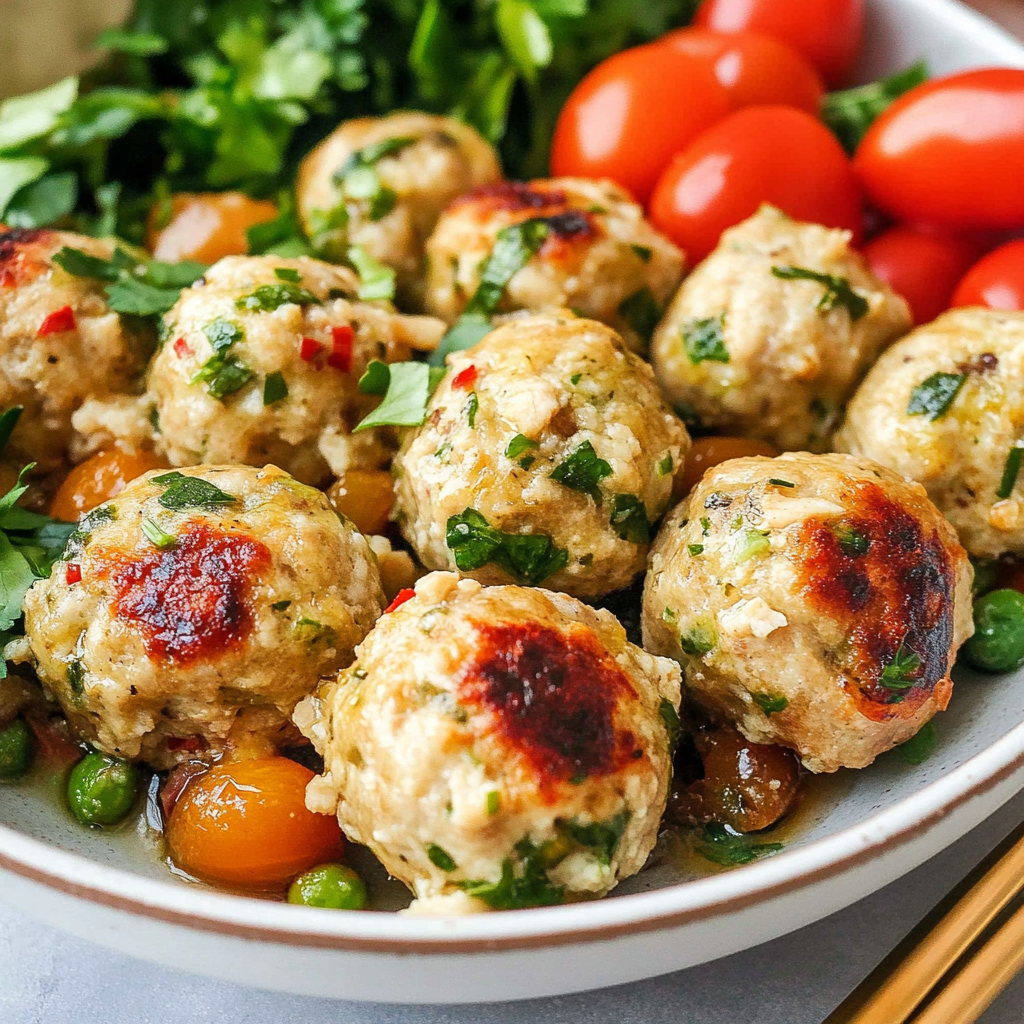 Recipe preparation for Mediterranean Chicken Meatballs