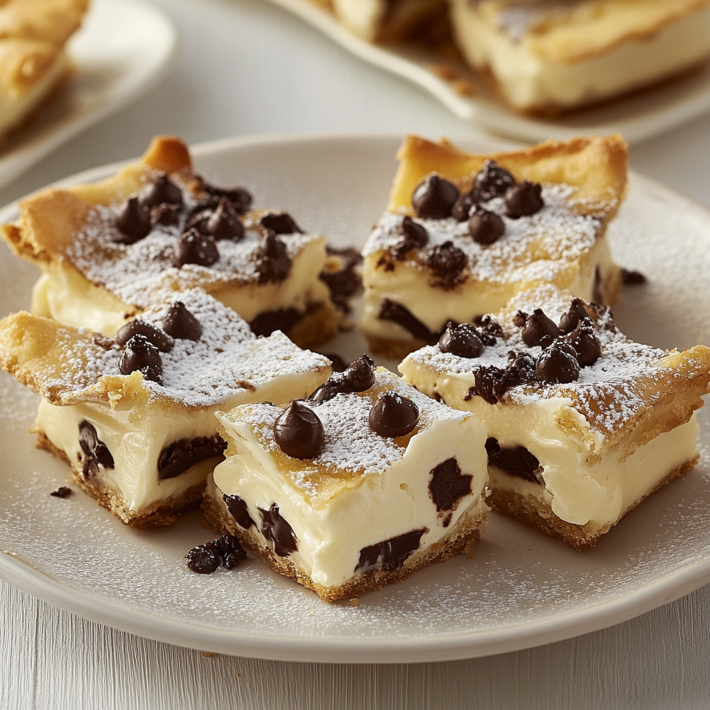 Recipe preparation for Classic Cannoli Squares