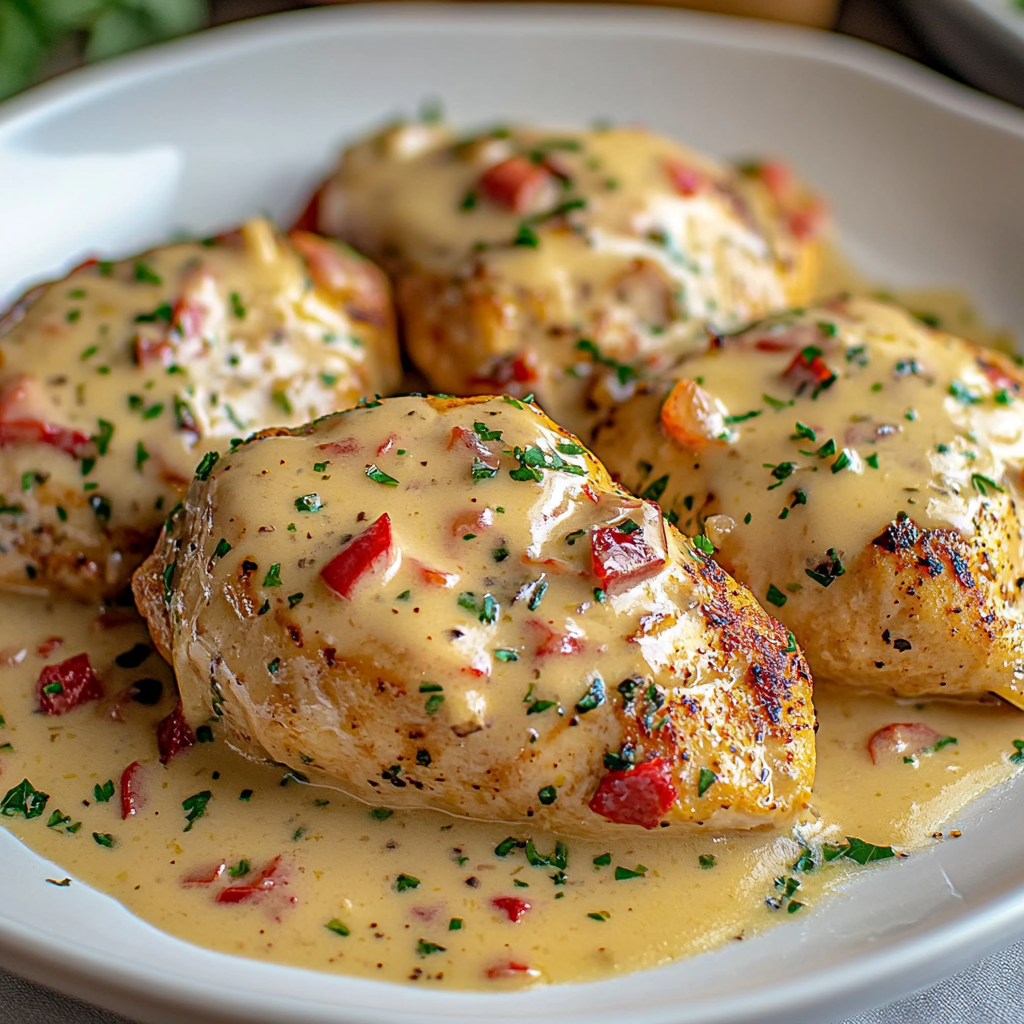 Recipe preparation for Creamy Pepperoncini Chicken Skillet