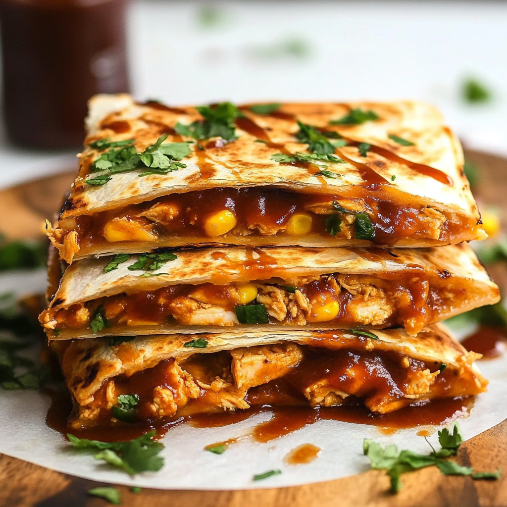 Recipe preparation for BBQ Chicken Quesadillas