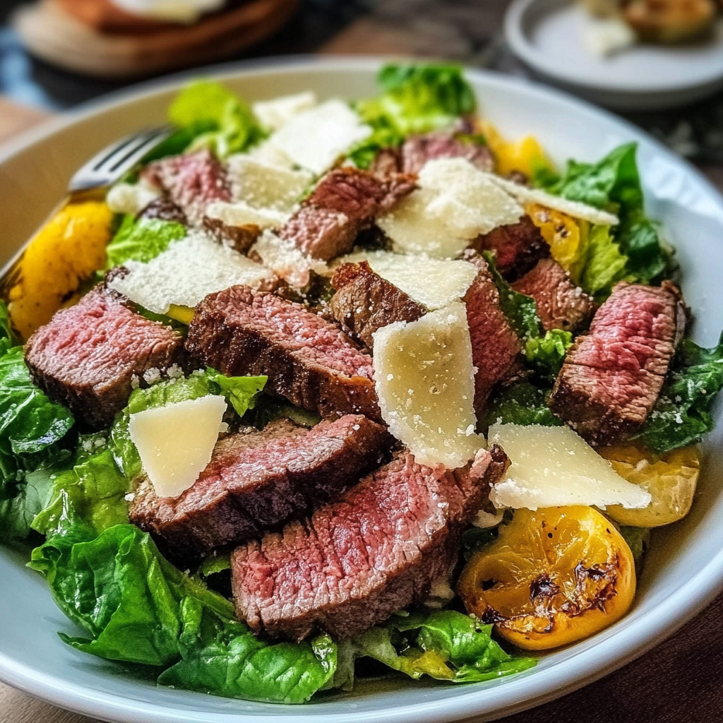 Recipe preparation for Steak Caesar Salad