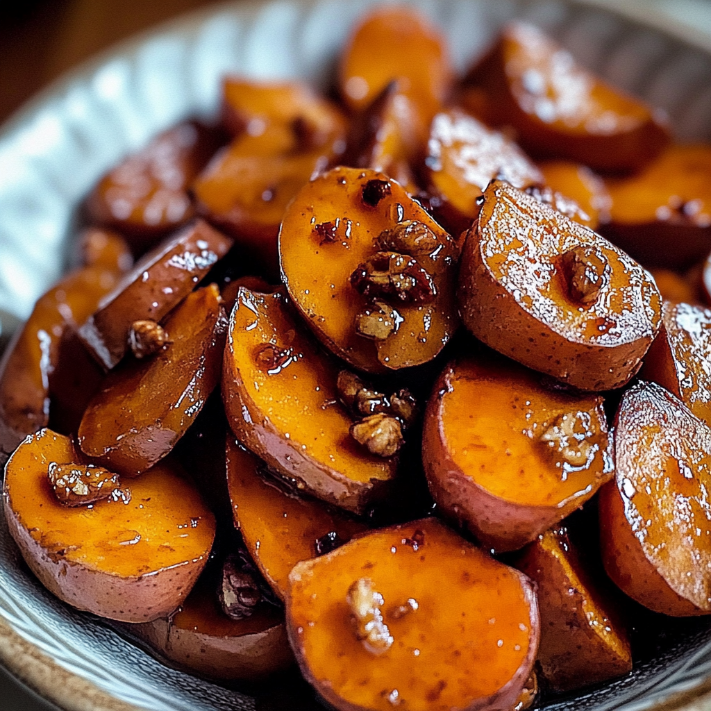 Recipe preparation for Cinnamon Maple Roasted Sweet Potatoes