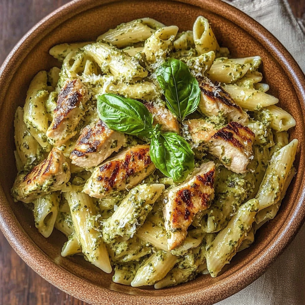 Recipe preparation for Pesto Chicken Pasta