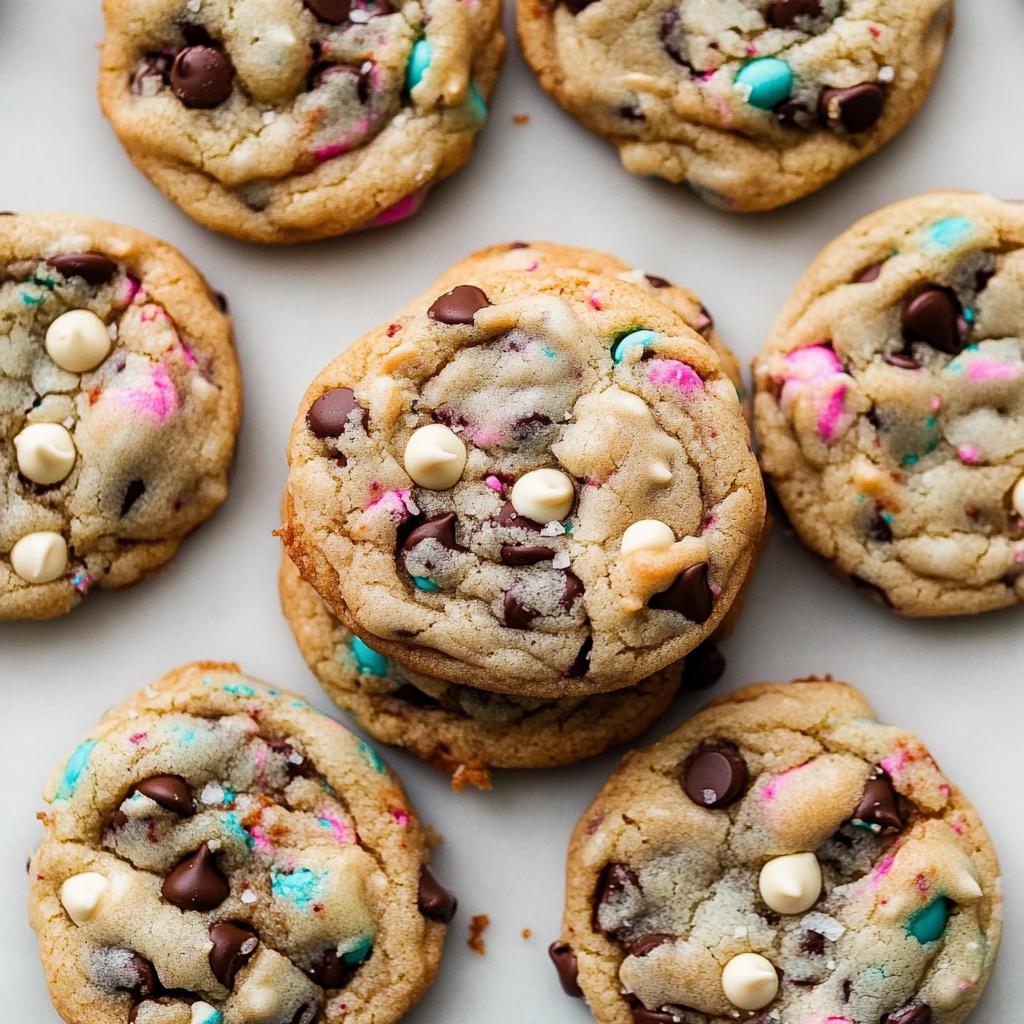 Recipe preparation for Cake Batter Chocolate Chip Cookies