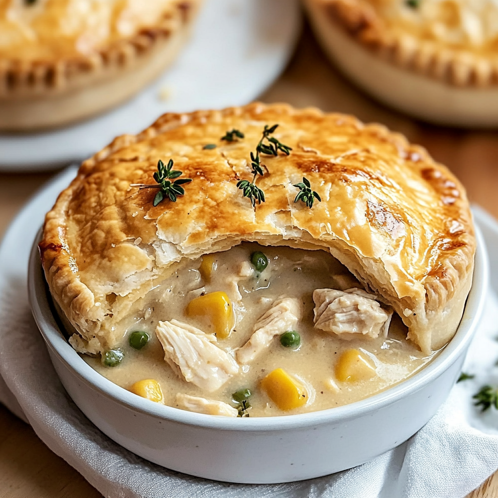Recipe preparation for Creamy Chicken Pot Pie