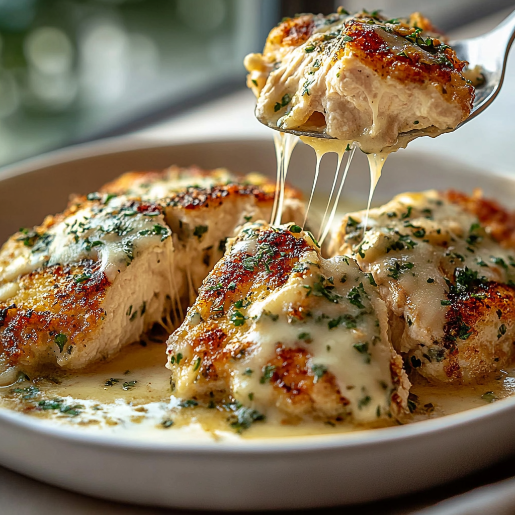 Recipe preparation for Garlic Parmesan Chicken Bake