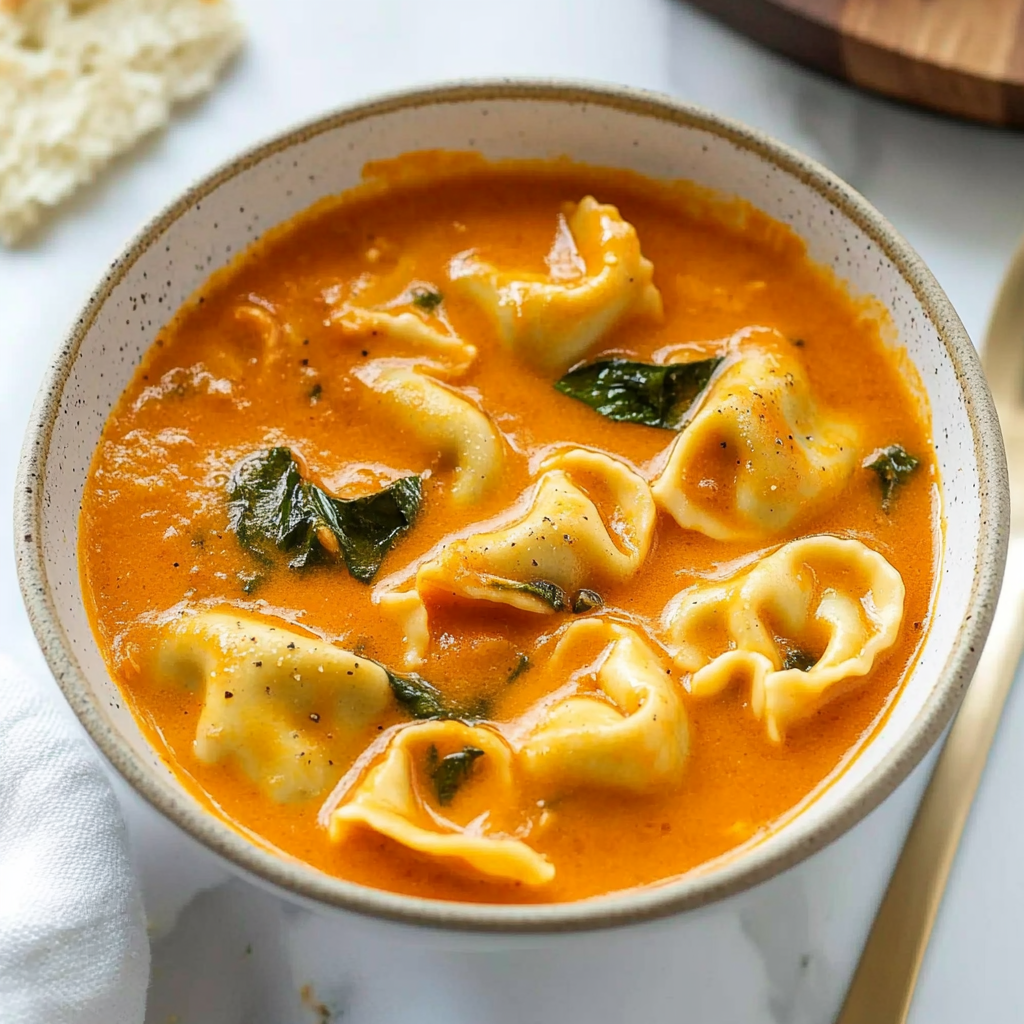 Recipe preparation for Tomato Tortellini Soup