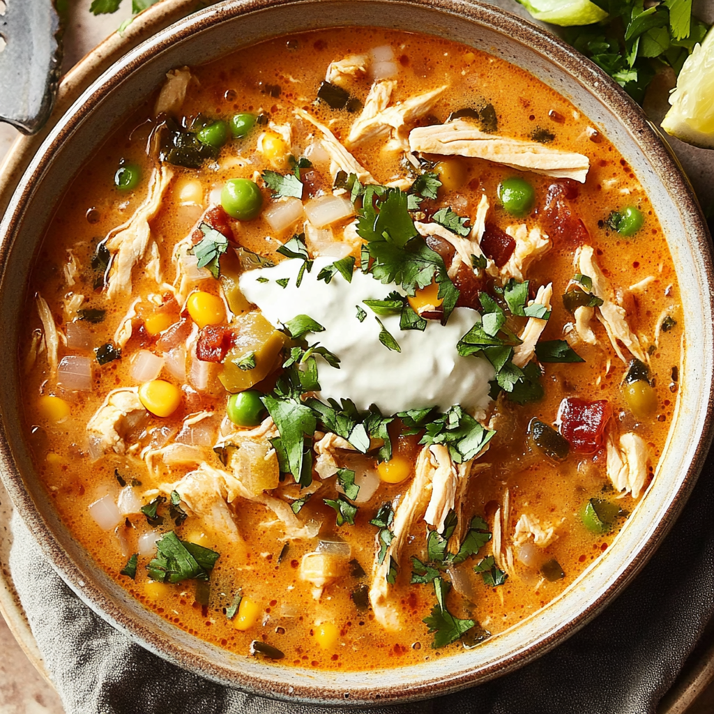 Recipe preparation for Creamy Gochujang White Chicken Chili