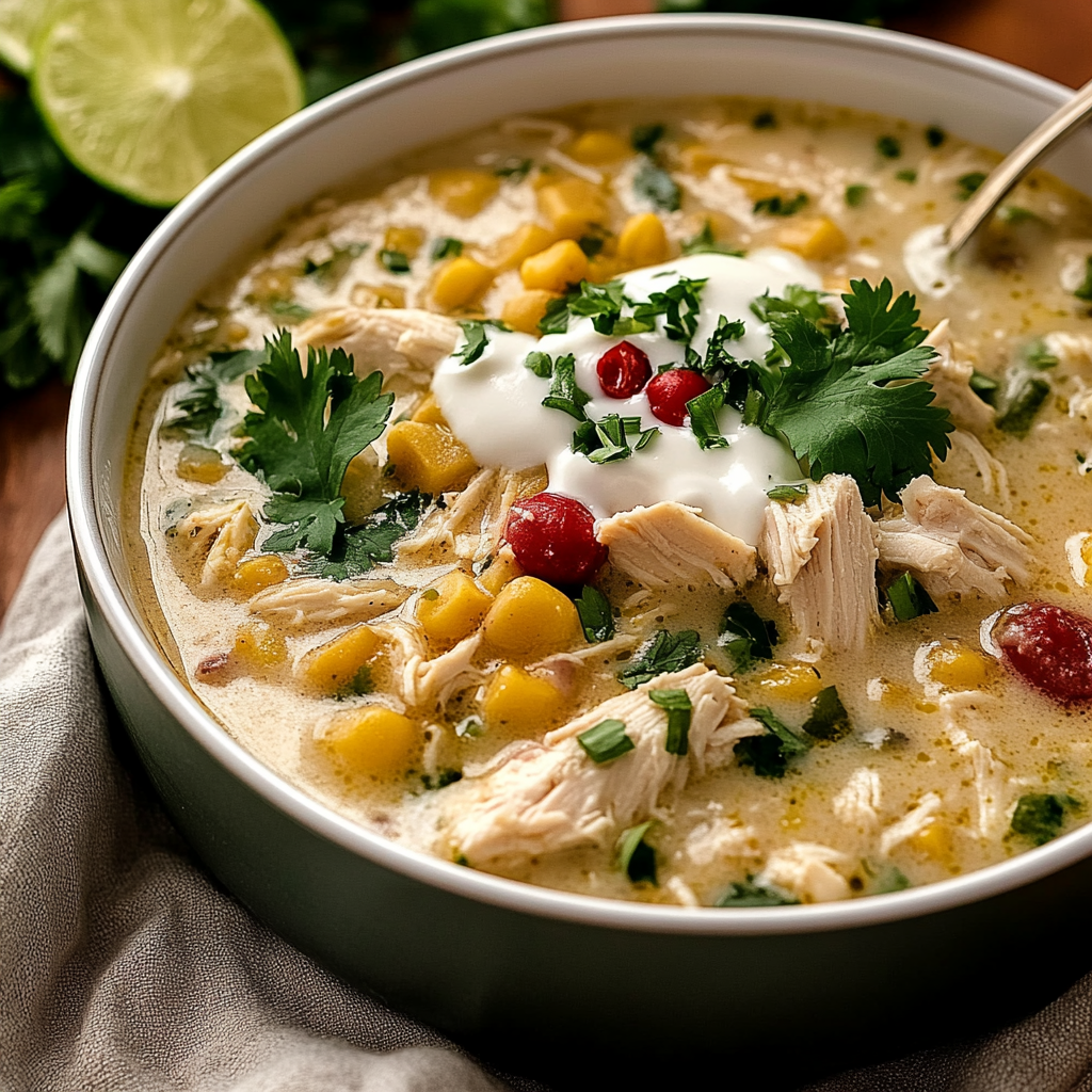 Recipe preparation for Creamy White Chicken Chili