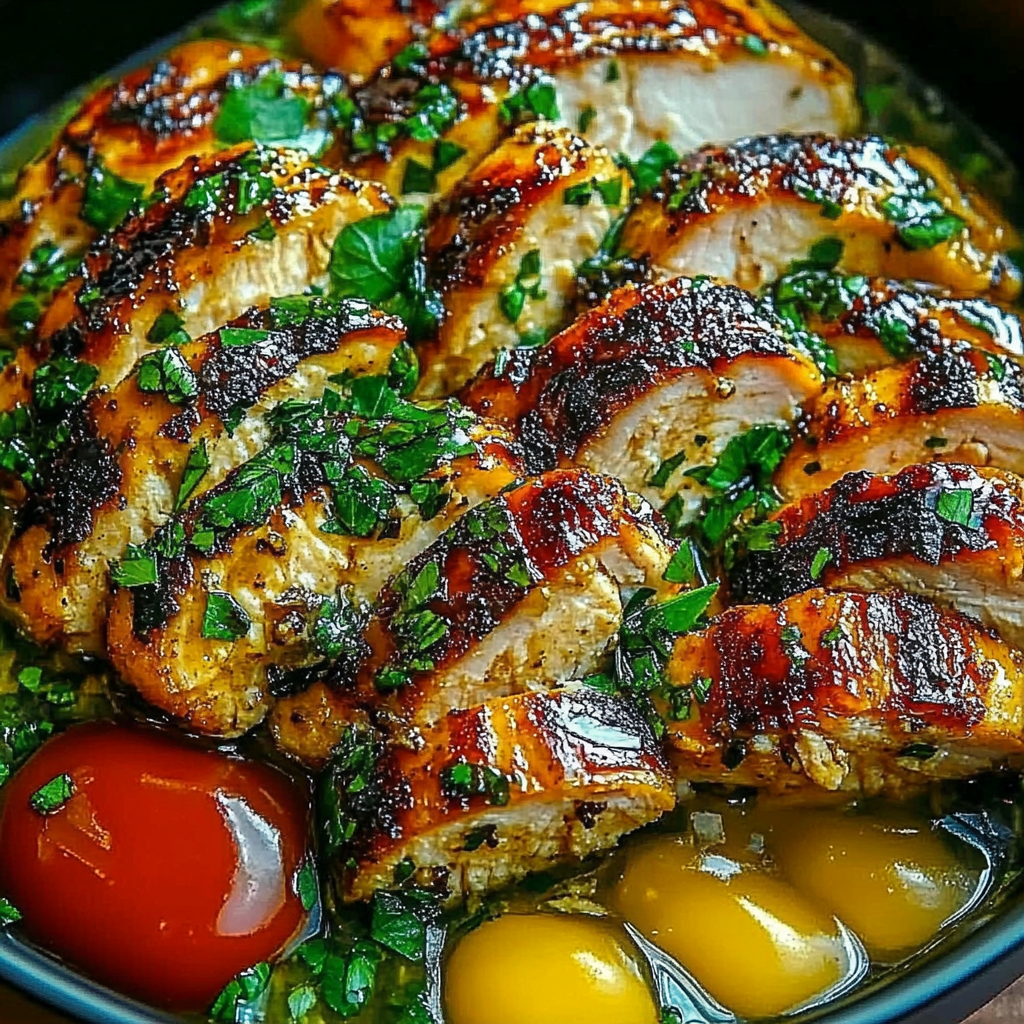 Recipe preparation for Chimichurri Chicken with Garlic