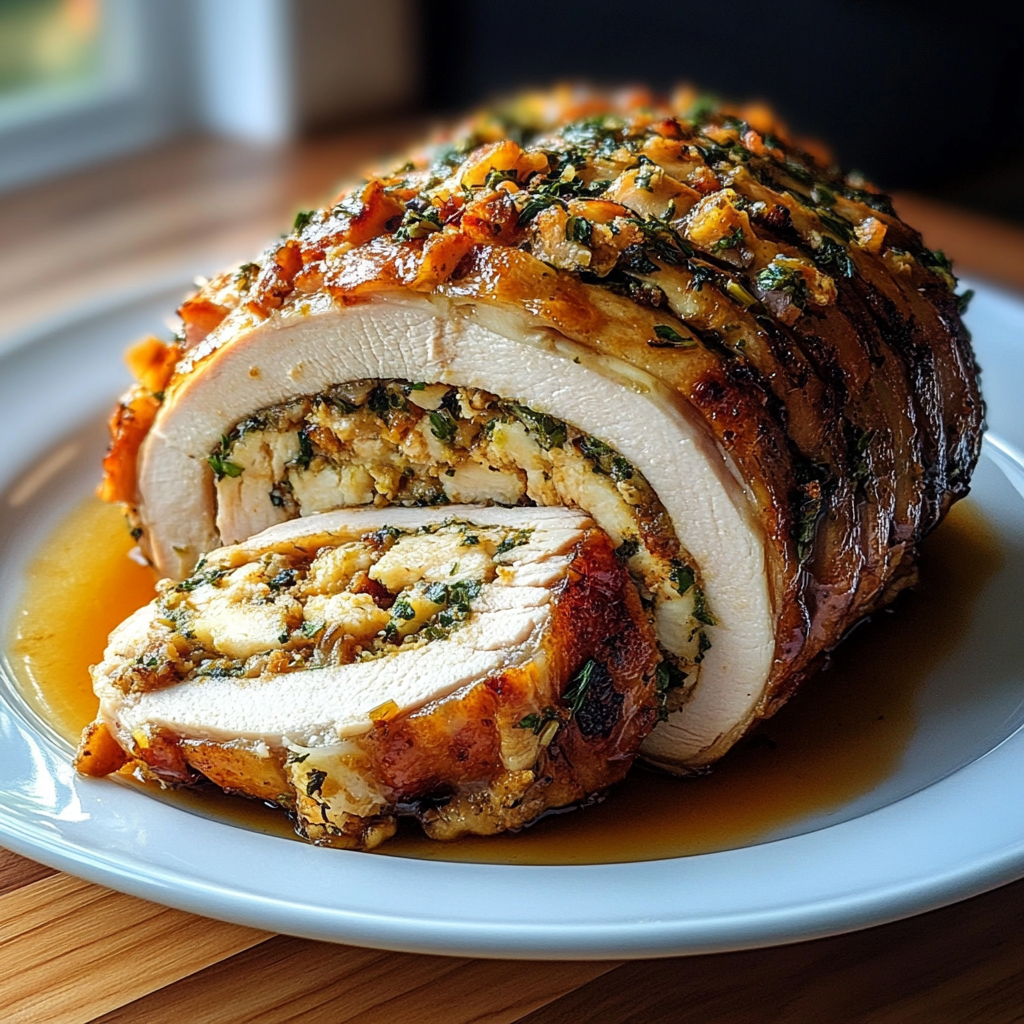 Recipe preparation for Turkey Roulade for a Showstopping Meal