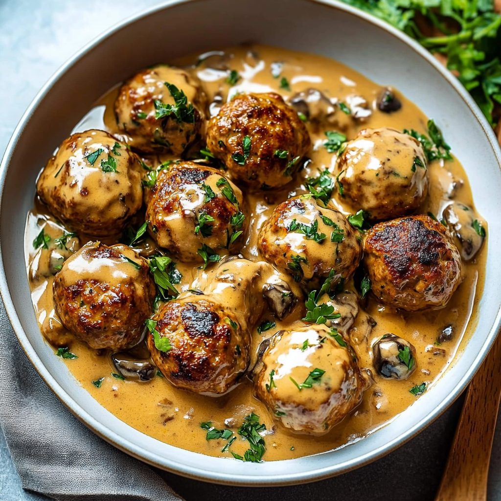 Recipe preparation for Keto Meatball Stroganoff