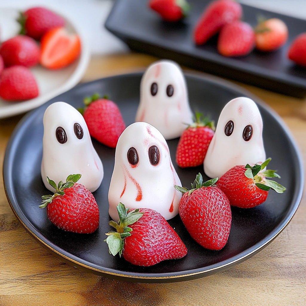 Recipe preparation for Strawberry Ghosts