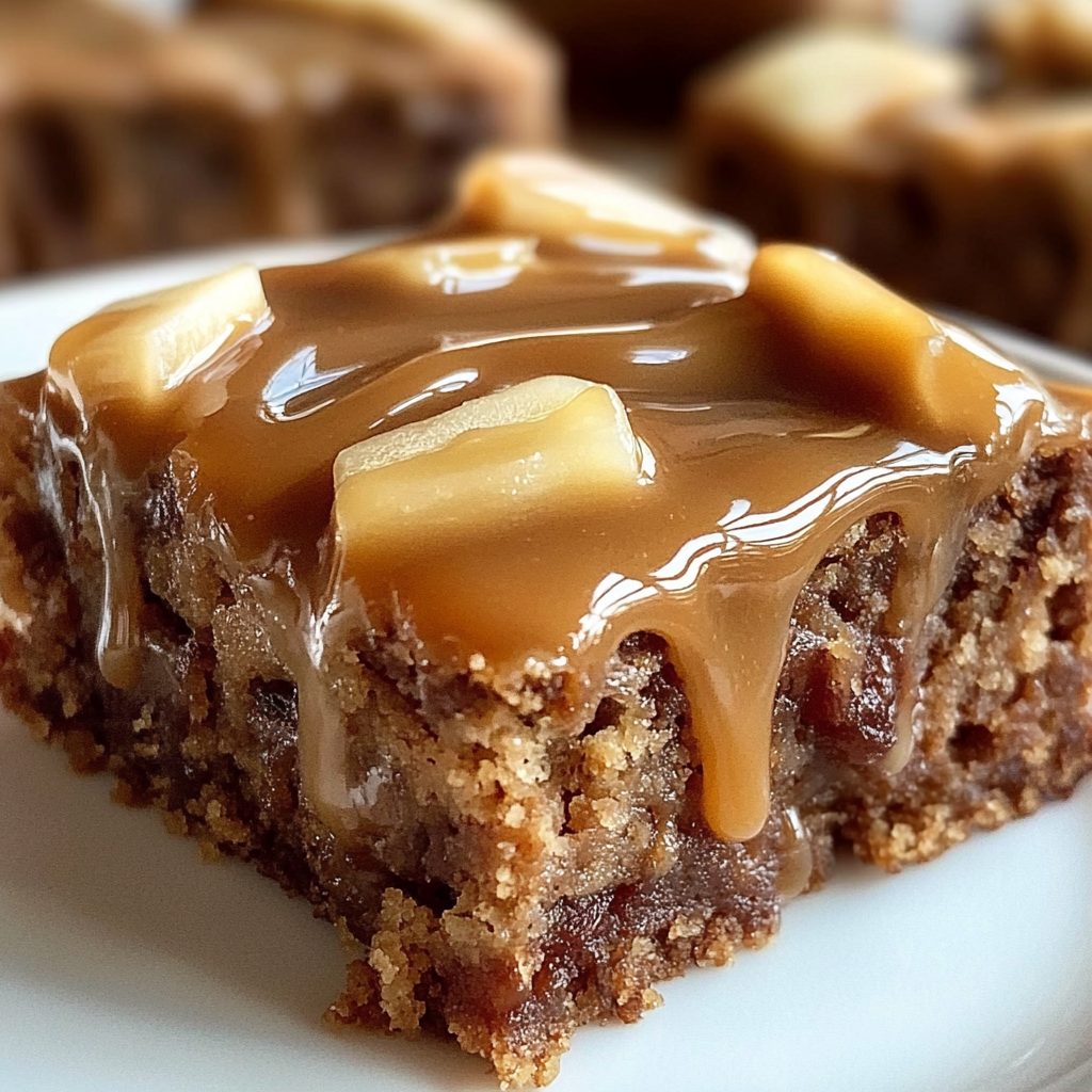 Recipe preparation for Apple Brownies Maple Glaze