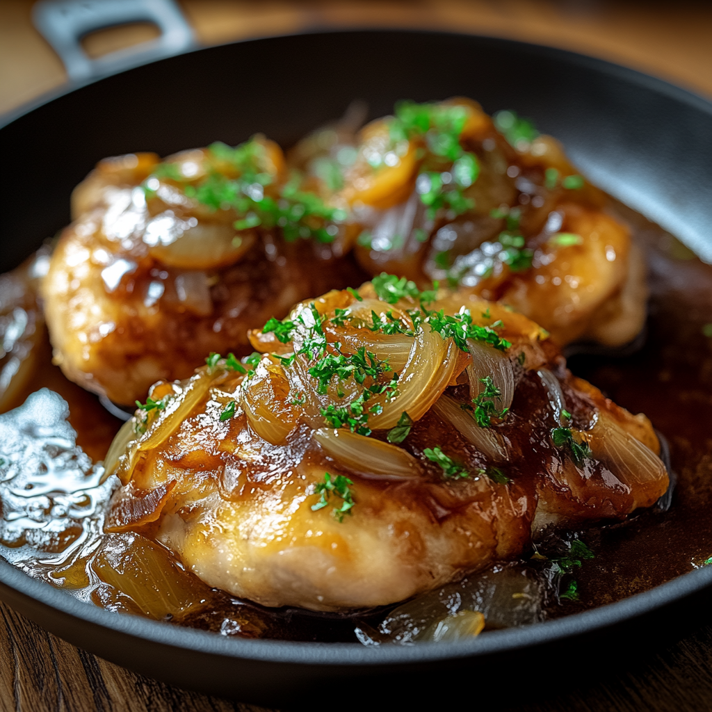 Recipe preparation for French Onion Chicken