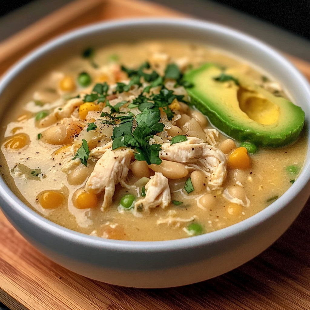 Recipe preparation for Creamy Crockpot White Chicken Chili