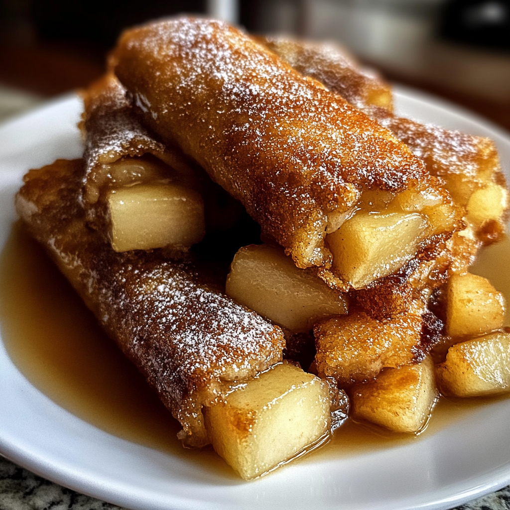 Recipe preparation for Crispy Apple Pie Rolls