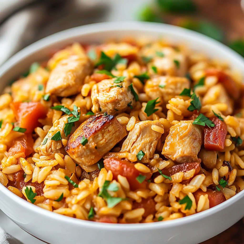 Recipe preparation for Rotisserie Chicken Jambalaya