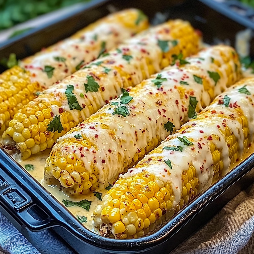 Recipe preparation for Cheesy Garlic Butter Corn on the Cob