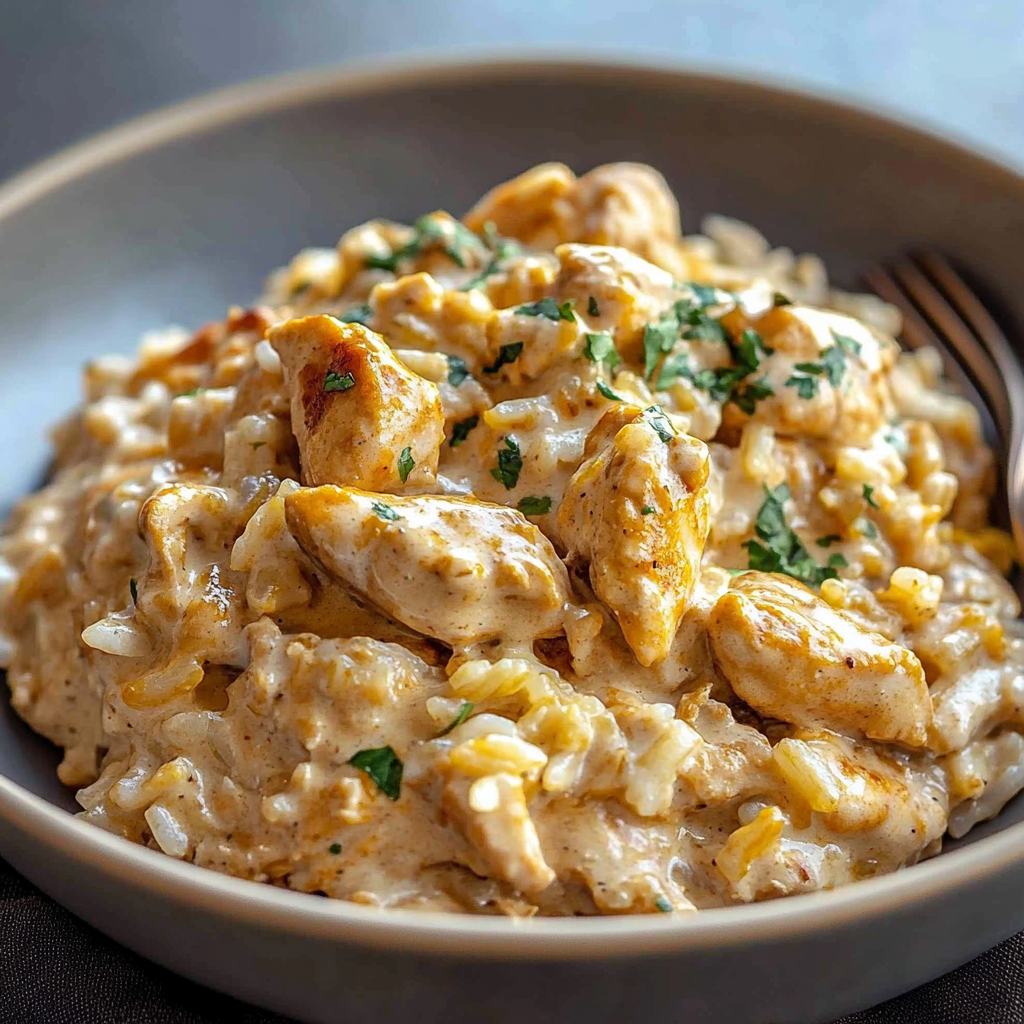Recipe preparation for Instant Pot Creamy Chicken and Rice