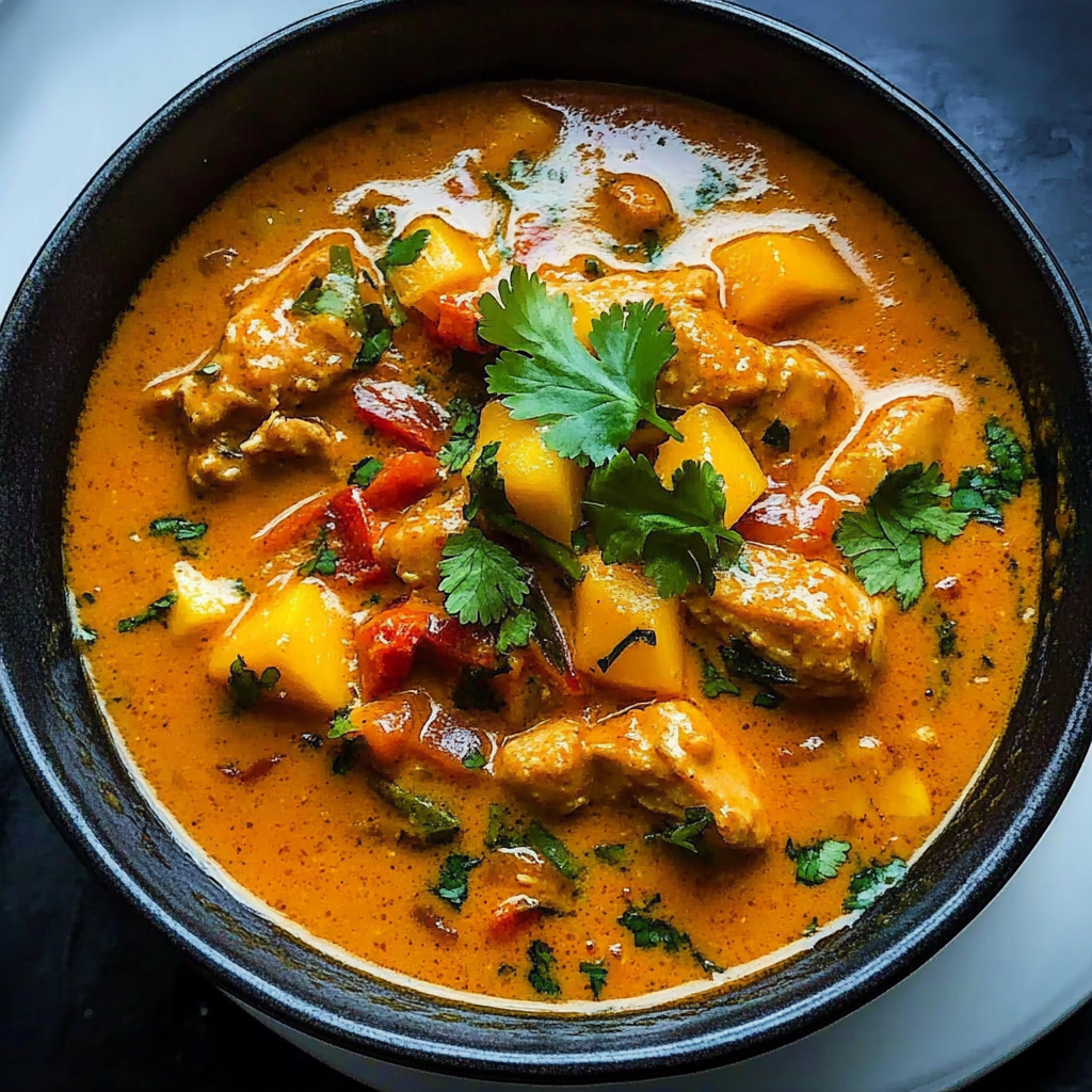 Recipe preparation for Mango Chicken Curry