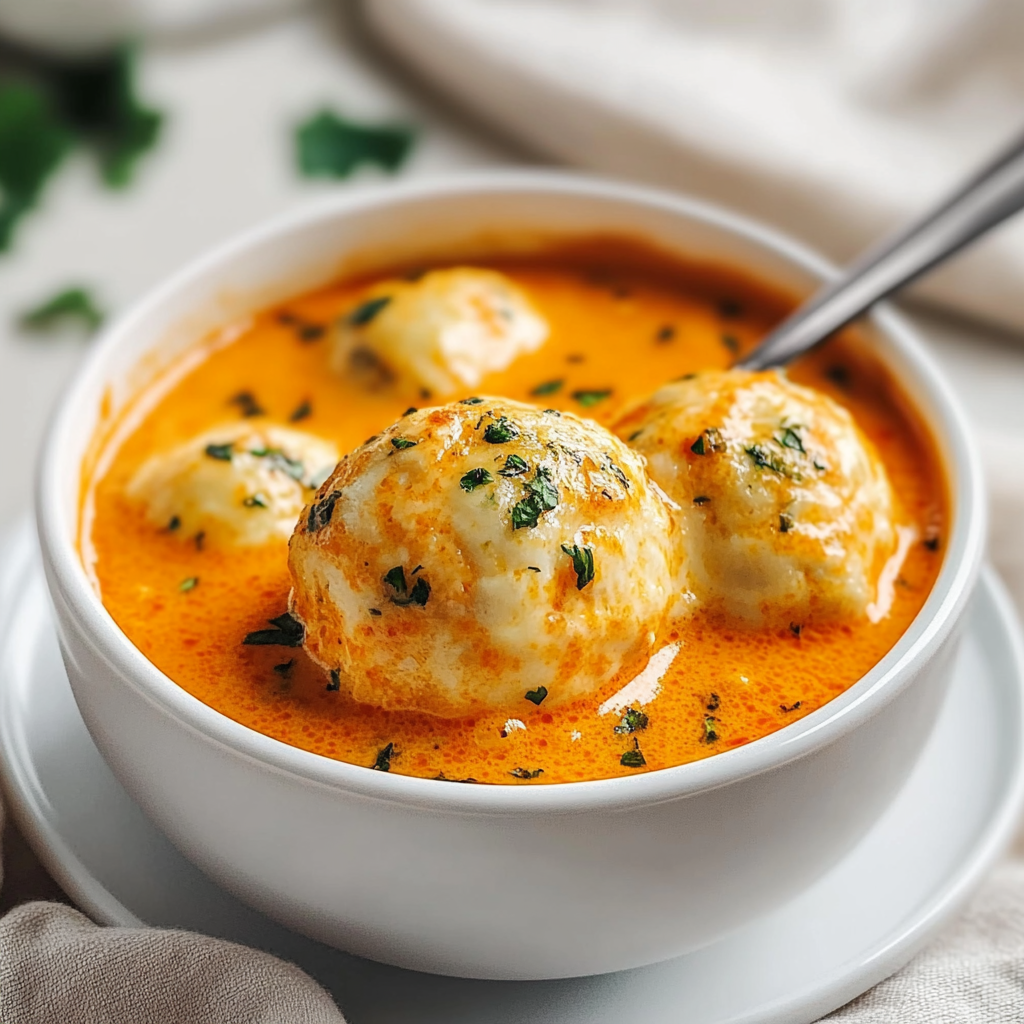 Recipe preparation for Best Tomato Soup Cheddar Bay