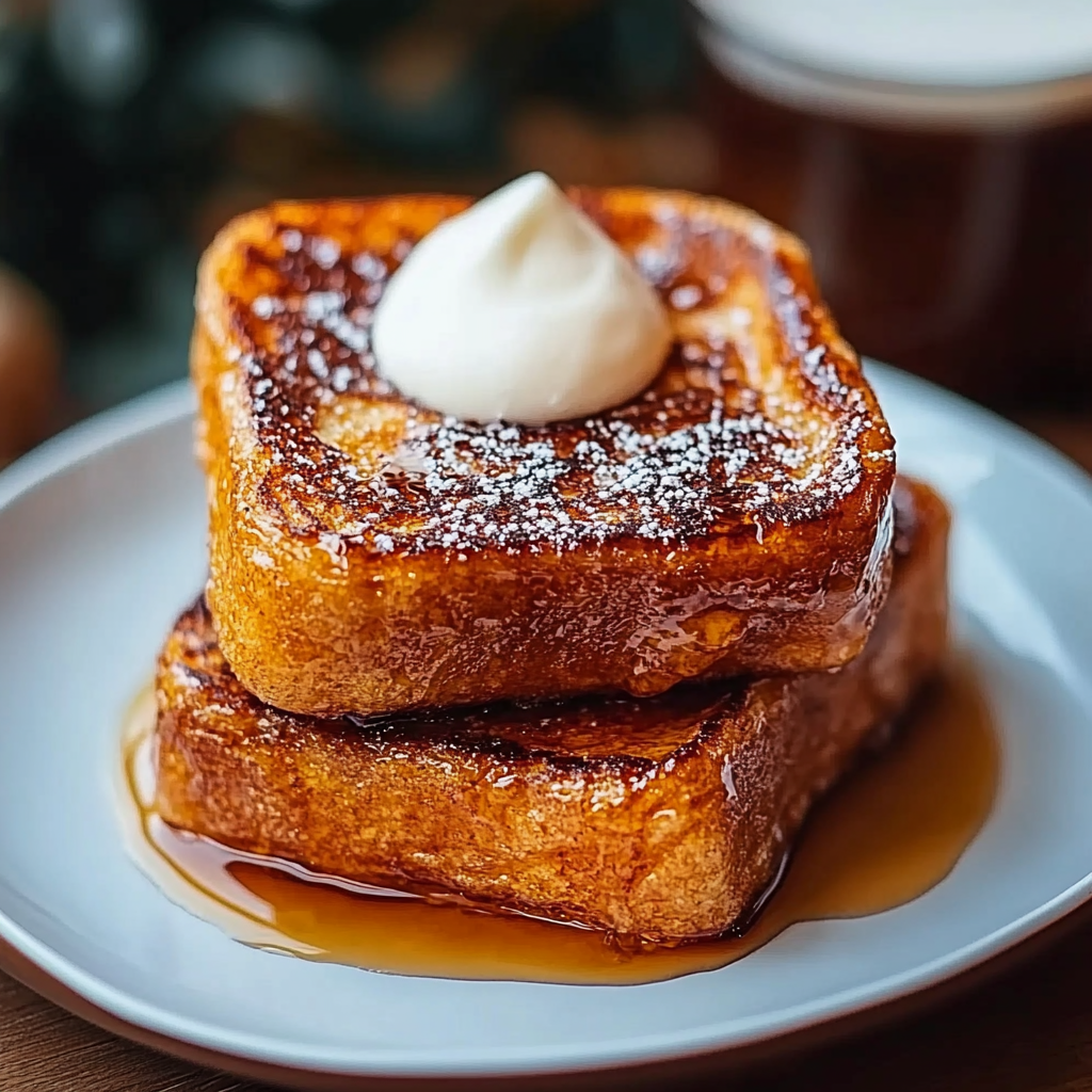 Recipe preparation for Pumpkin French Toast Breakfast